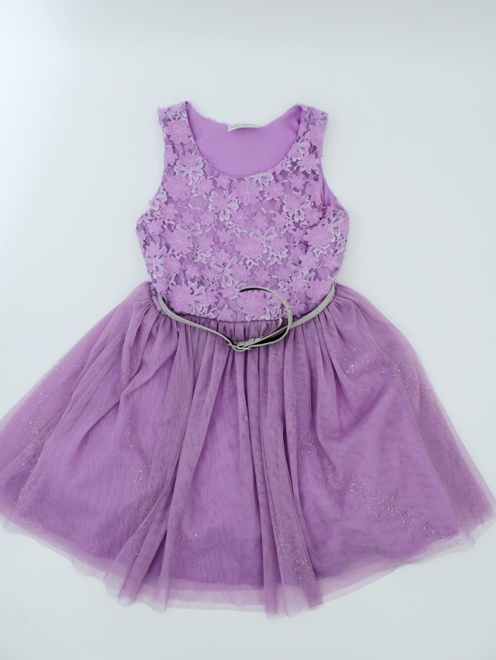 Knitworks Girls Lavender Lace & Tulle Party Dress Size 4